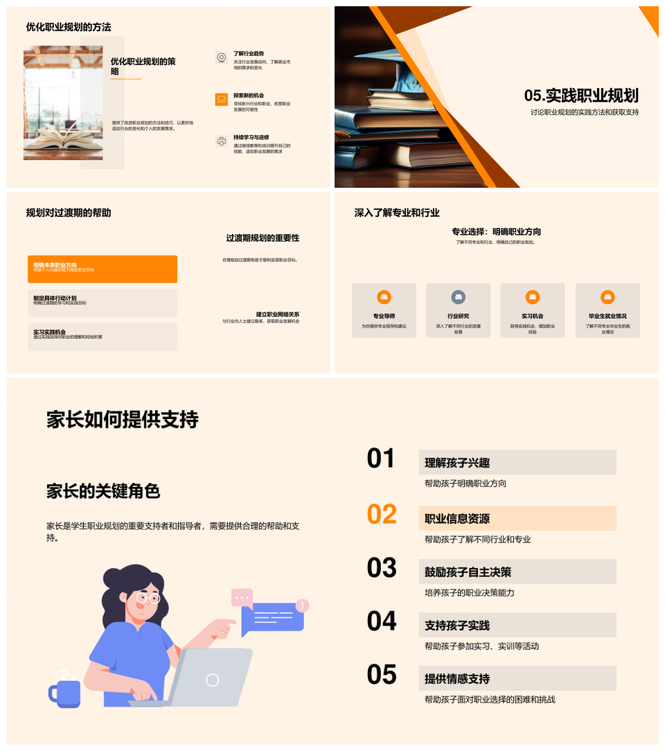 高三职业规划探索兴趣成长之路PPT模板