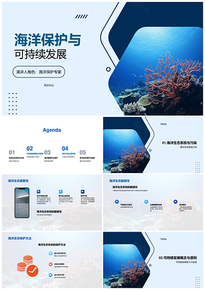 海洋污染治理与生态保护促进可持续发展PPT模板