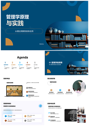 管理学原理实践应用案例资源协调效率PPT模板
