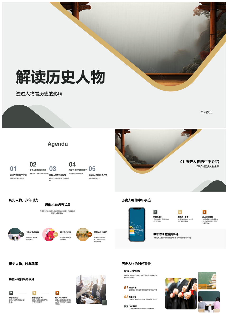 解读历史人物对古卷历史影响PPT模板