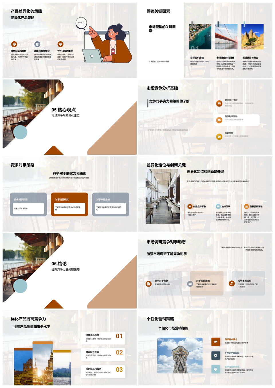 餐饮行业市场竞争激烈业务分析师份额分析PPT模板