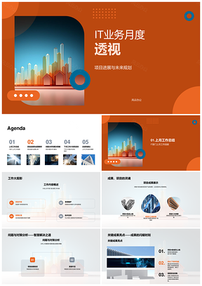 IT业务月析进展成果规划数据解析PPT模板