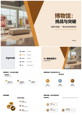 博物馆展览教育游客收入挑战团队合作营销突破PPT模板