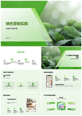 绿色营销谷雨环保品牌推广实践策略PPT模板