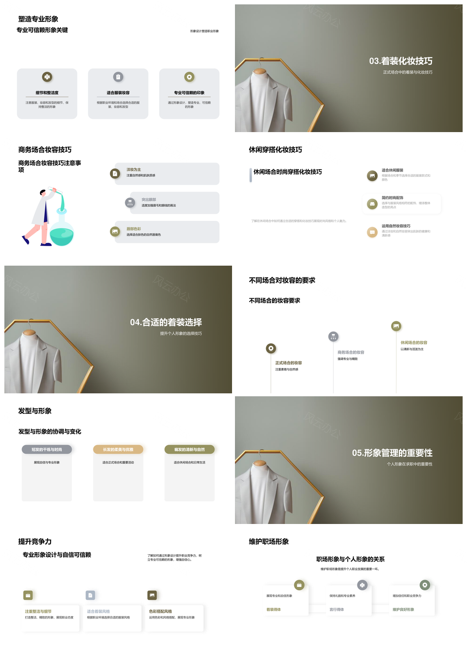成人形象设计培训与服装礼仪教育活动PPT模板