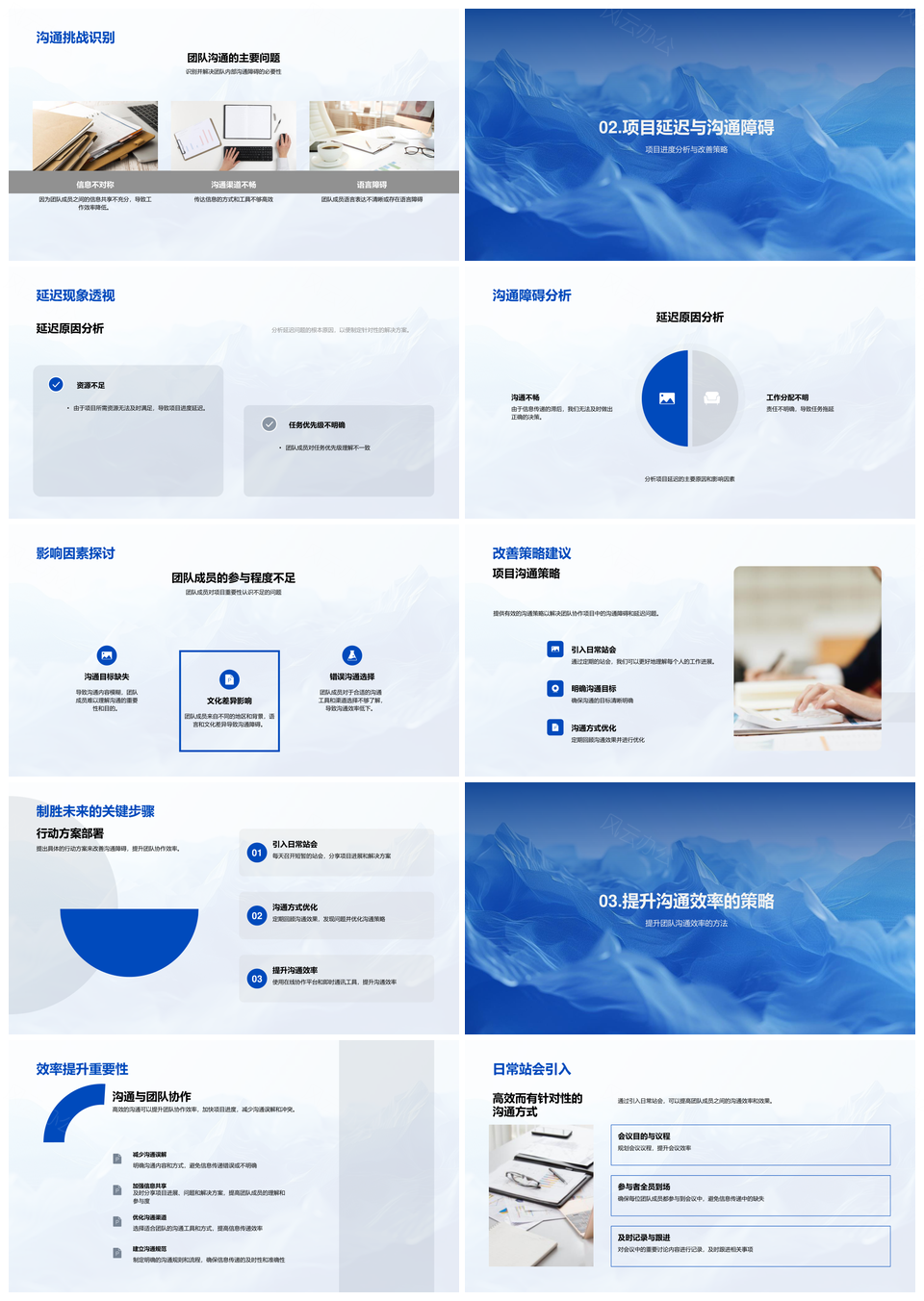 优化团队协作沟通策略提效降延迟PPT模板