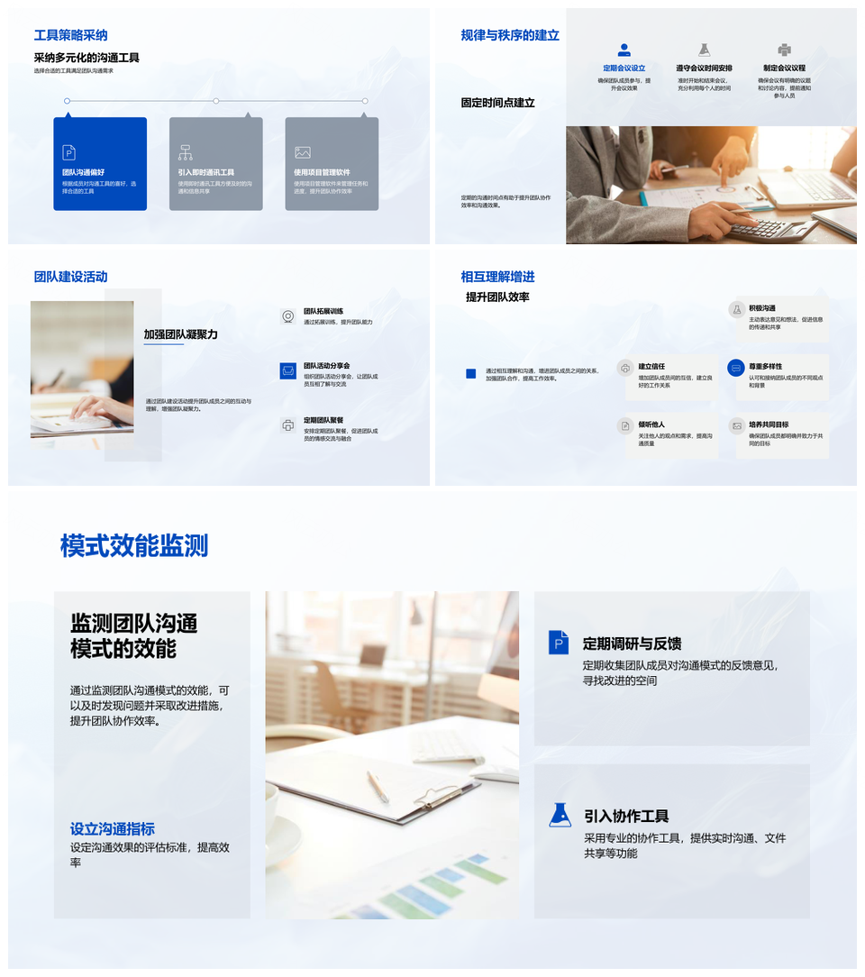 优化团队协作沟通策略提效降延迟PPT模板
