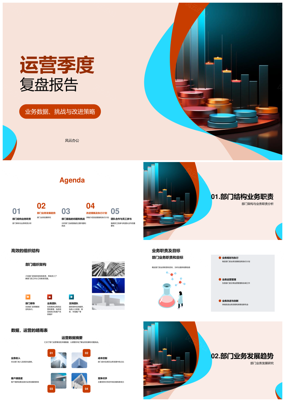 运营季度业务数据分析挑战策略趋势复盘PPT模板