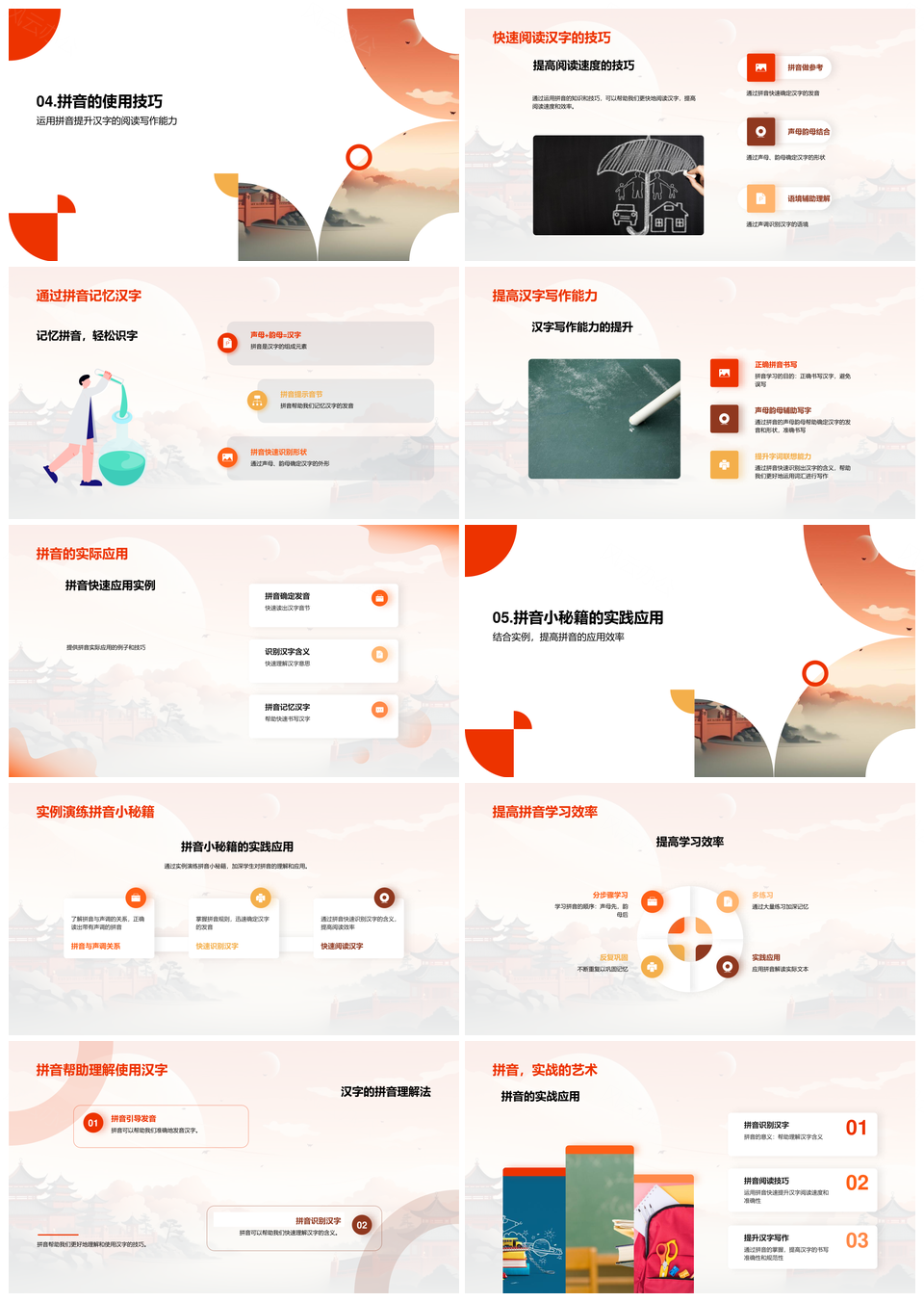 拼音声母韵母声调发音规则与汉字识别手册PPT模板