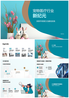 宠物医疗服务发展趋势与行业增长研究PPT模板