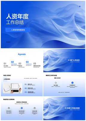 2025人资年度工作总结管理策略招聘优化薪酬改革表彰PPT模板