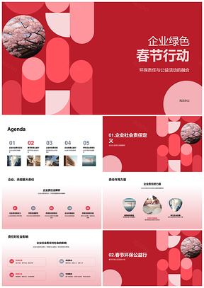 企业绿色春节环保责任公益行动PPT模板