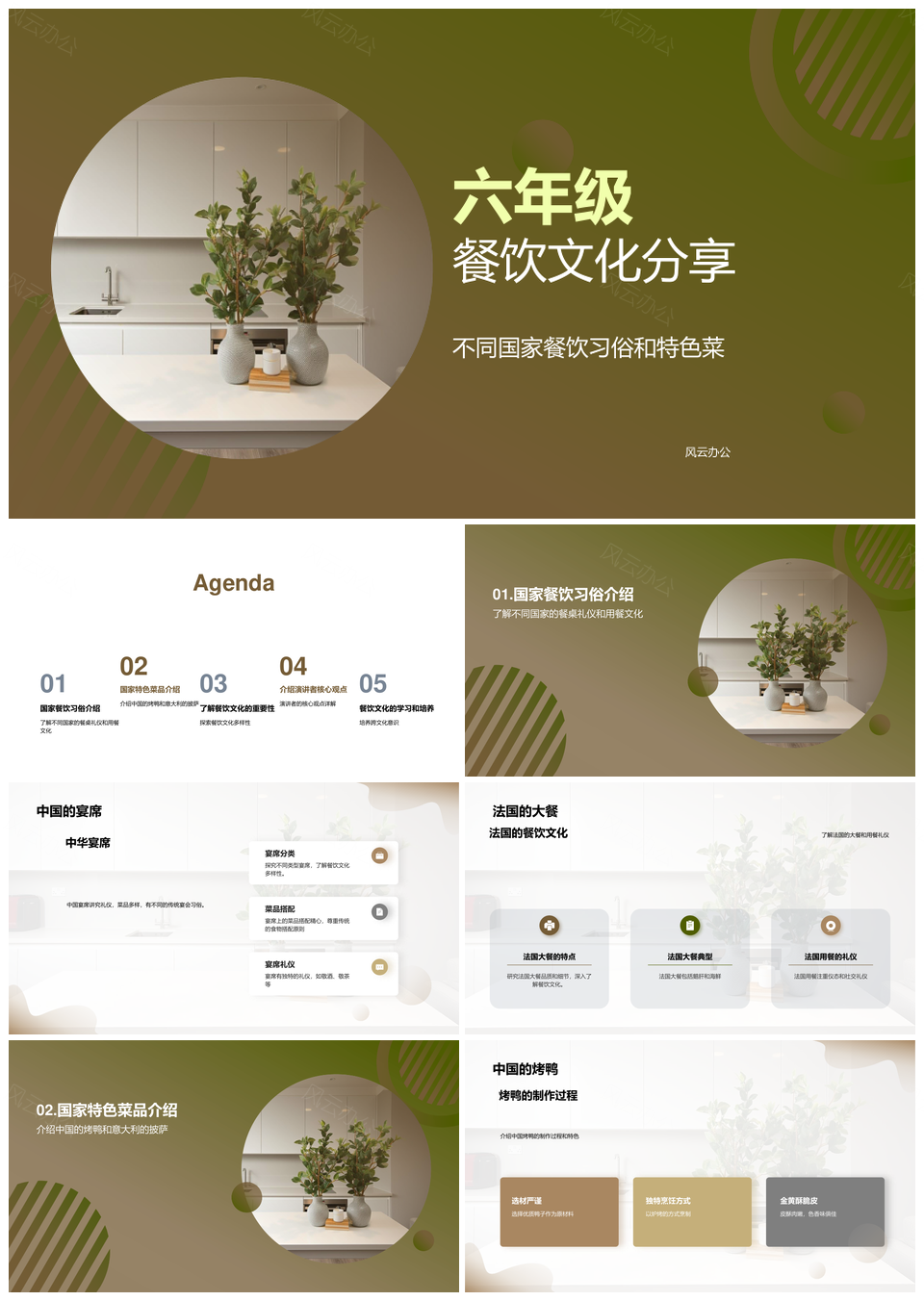 2025六年级中国餐饮文化餐桌礼仪分享PPT模板