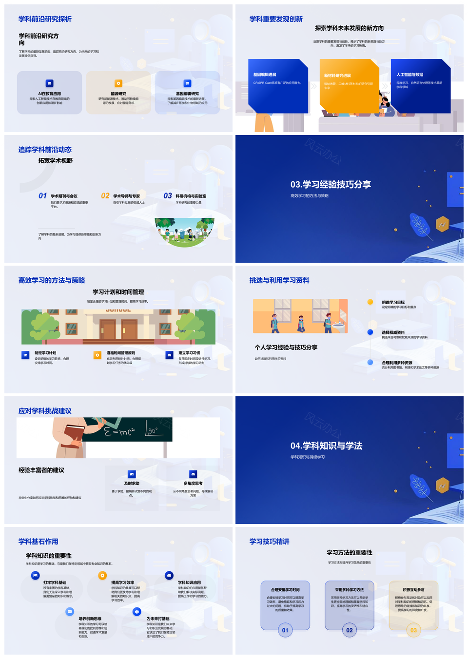 2025毕业生学科引导PPT模板