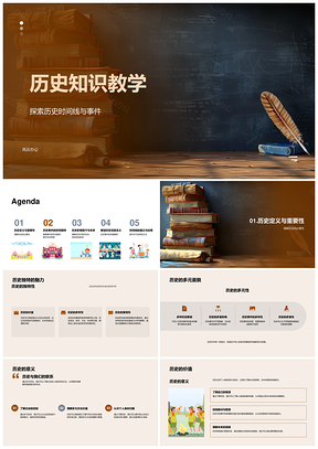 历史时间线事件时序影响启示多元教学PPT模板