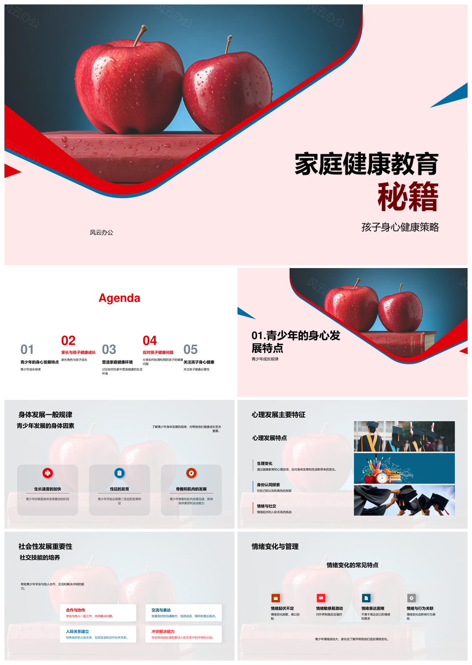 家庭健康教育秘籍助力孩子身心发展家庭健康PPT模板
