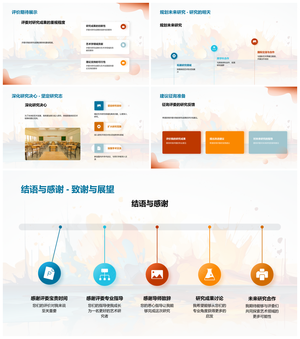 艺术学高级理论与抽象艺术未来探索PPT模板