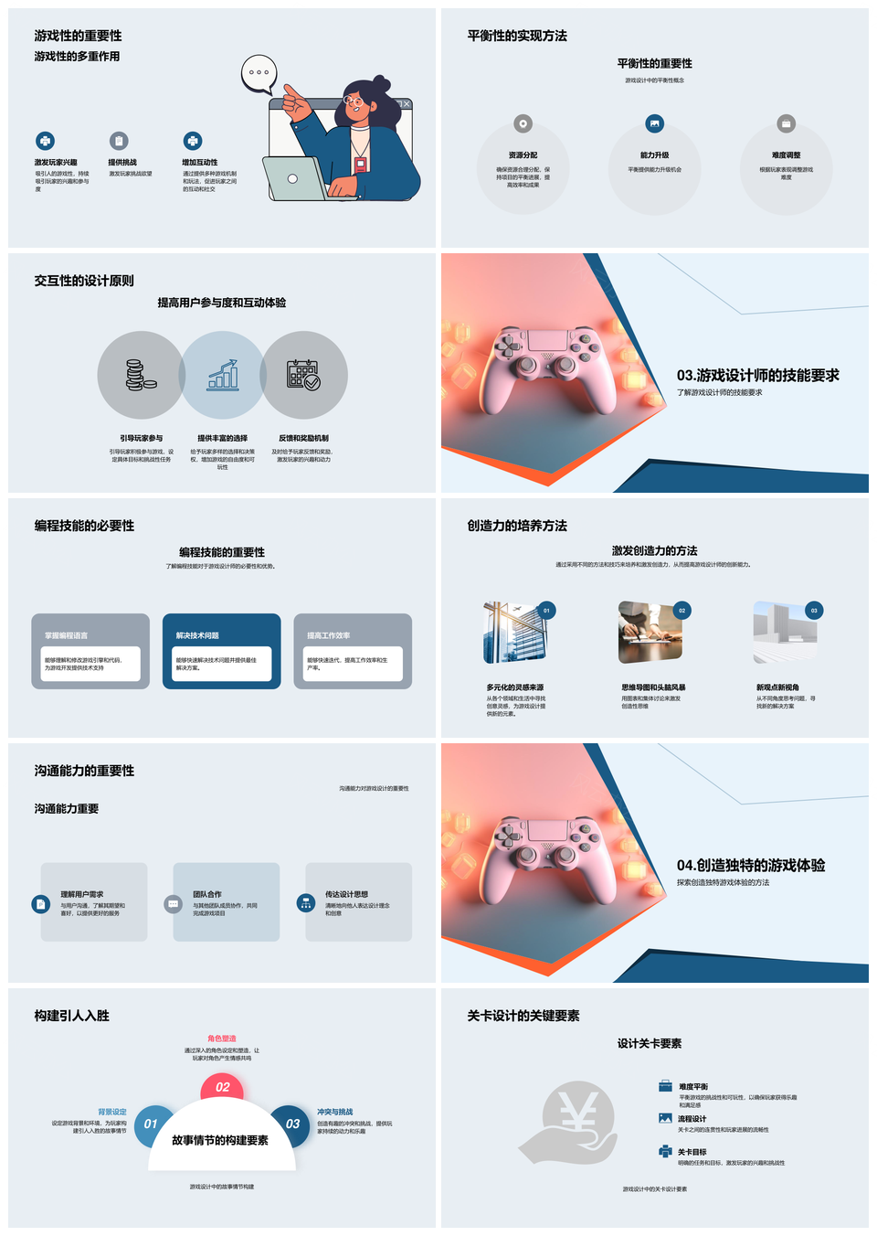游戏设计基础创新原则历史起源核心概念灯泡PPT模板