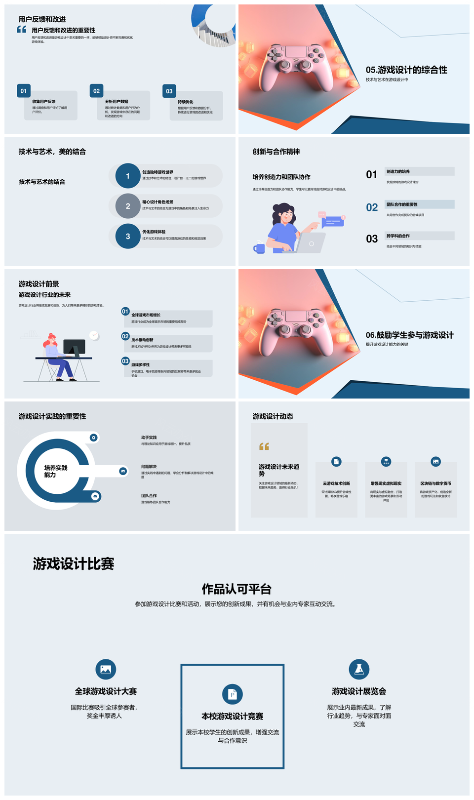 游戏设计基础创新原则历史起源核心概念灯泡PPT模板