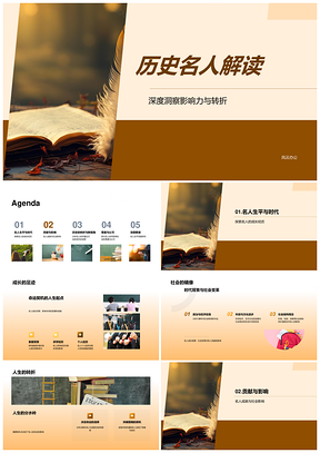 历史名人成长社会环境与成就转折PPT模板