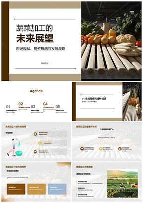 蔬菜加工行业未来发展趋势及规模增长PPT模板