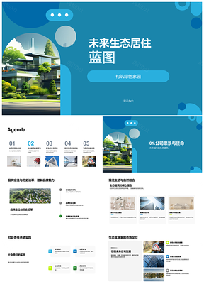绿色生态建筑社会责任可持续未来家园PPT模板