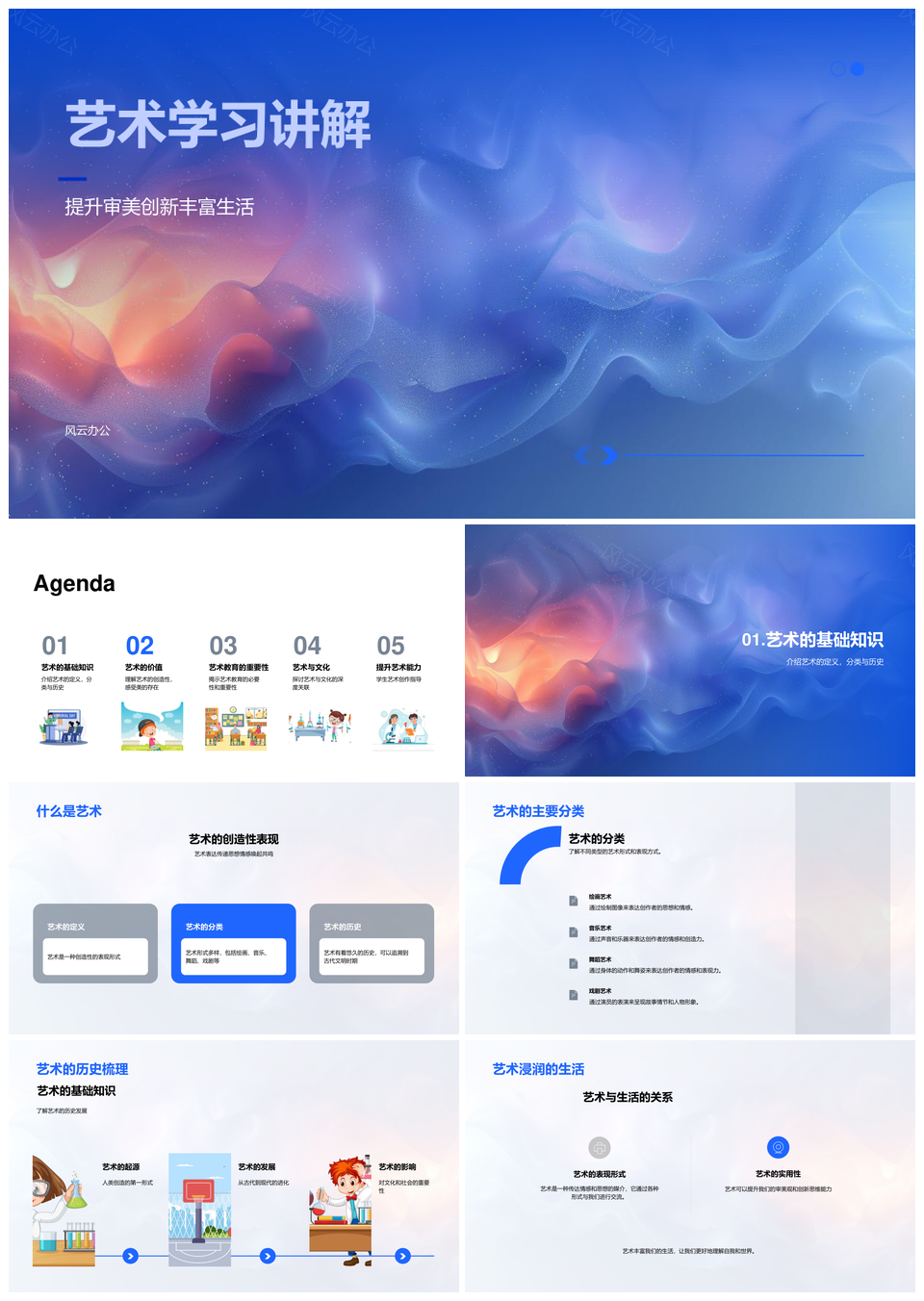 艺术教育史论审美创新思维讲解PPT模板