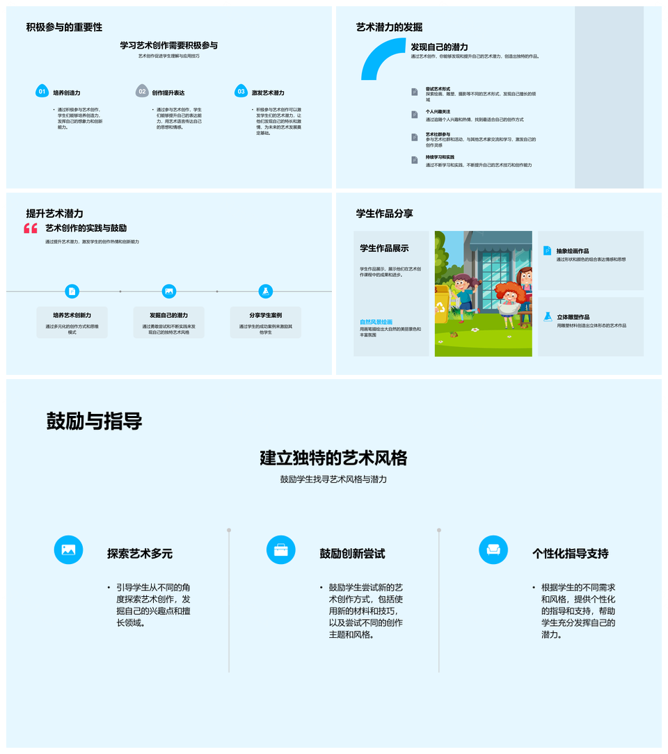 艺术导师创作教学培养观察想象创新力探索风格PPT模板