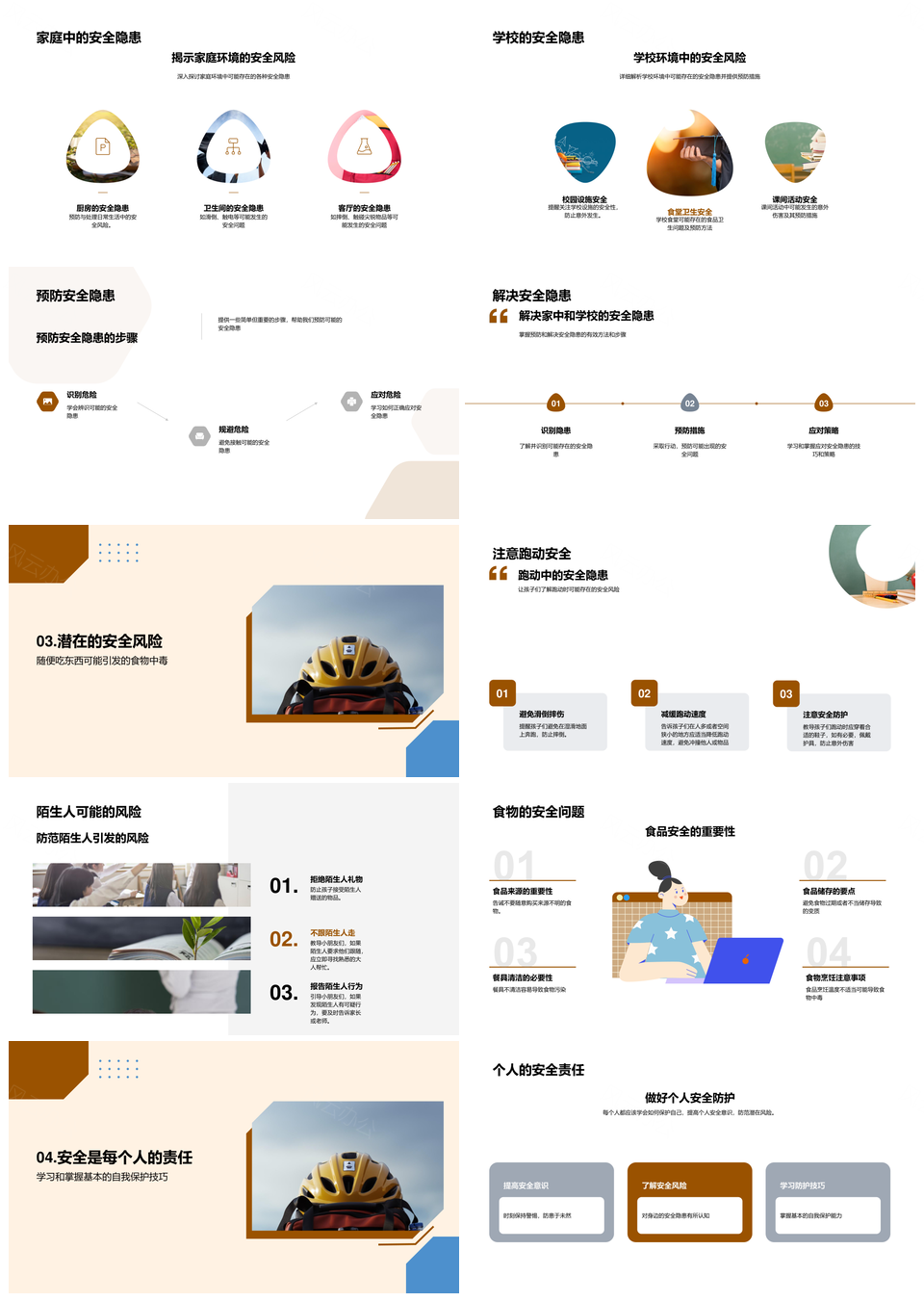 家校共筑安全习惯预防隐患自护护身PPT模板