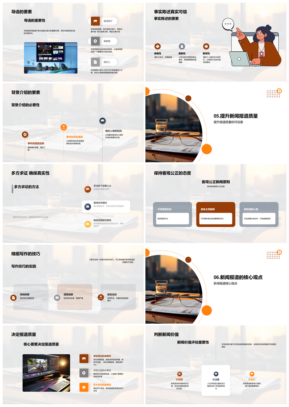 新闻报道写作编辑核心要素解析PPT模板