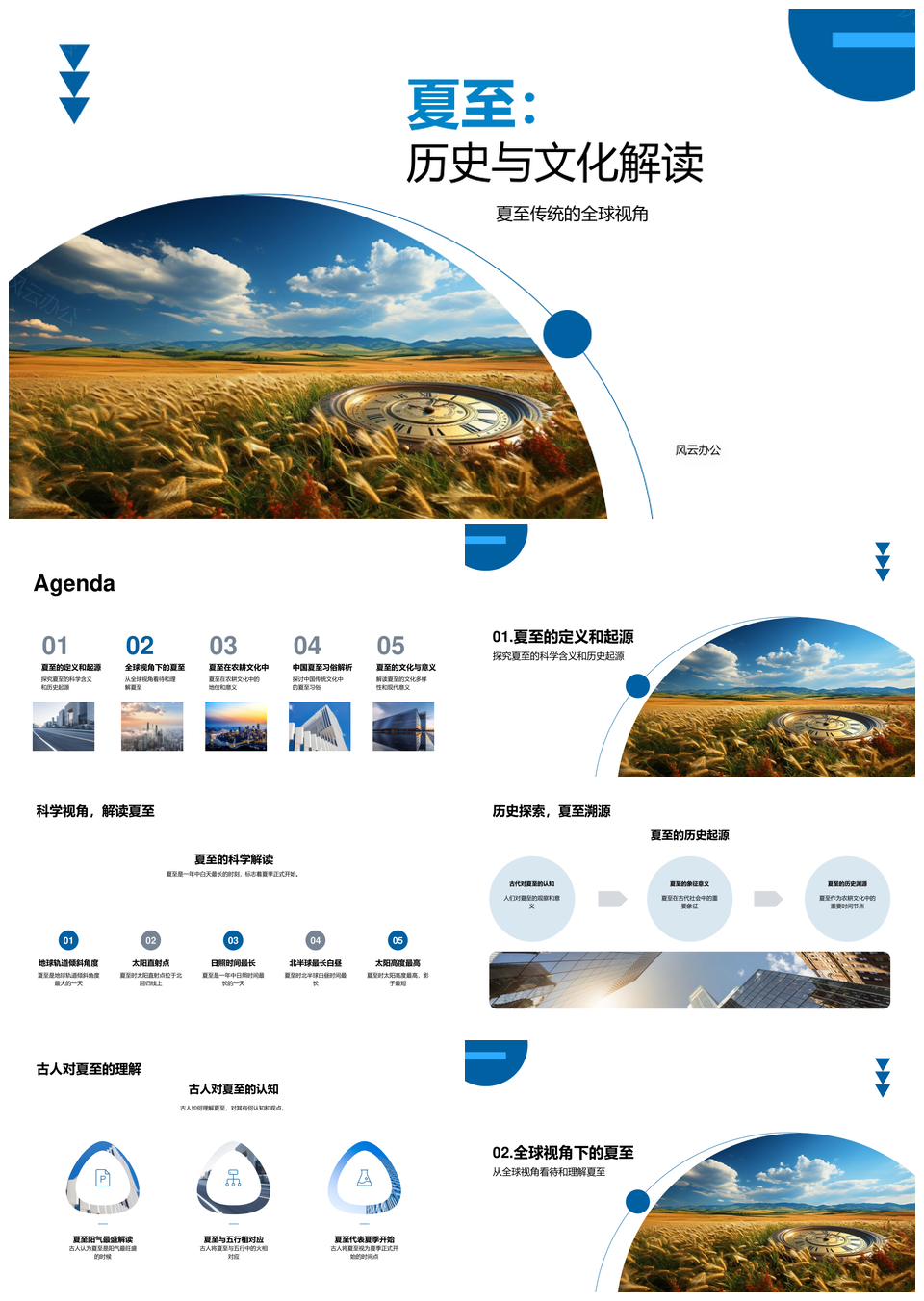 夏至历史渊源全球科学释源古今庆俗PPT模板
