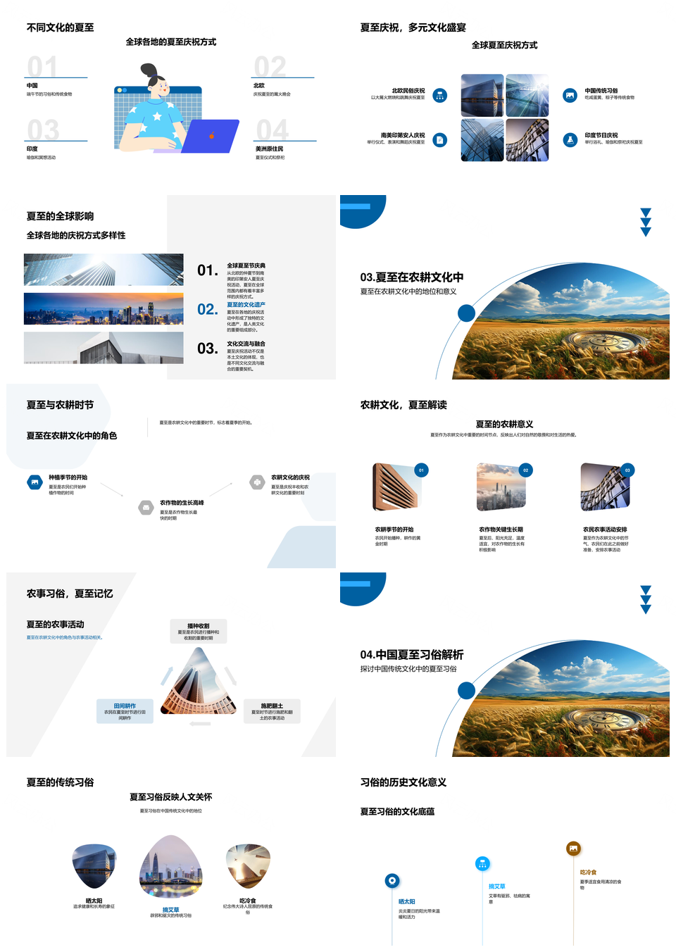 夏至历史渊源全球科学释源古今庆俗PPT模板