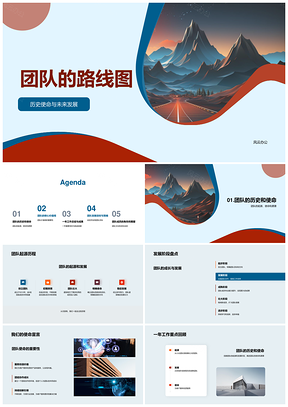 IT团队使命愿景价值观年度建设路线图PPT模板