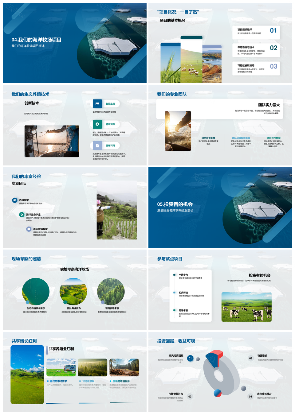 深海养殖海洋牧场投资潜力与可持续发展PPT模板