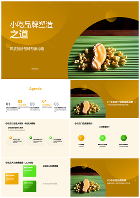 小吃品牌市场竞争增长趋势与消费决策形象PPT模板