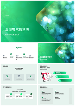 夏至节气教学起源发展古人度过方式PPT模板