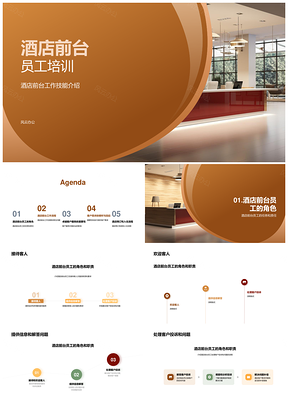 酒店前台员工接待解答投诉处理培训PPT模板