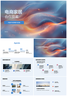 电商平台家居合作提案销售数据消费行为产品服务亮点PPT模板