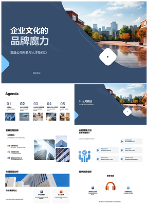 企业文化品牌魔力聚才引资领跑市场PPT模板