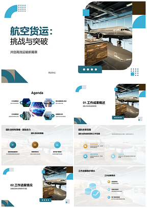航空货运团队季度目标策略成果突破PPT模板