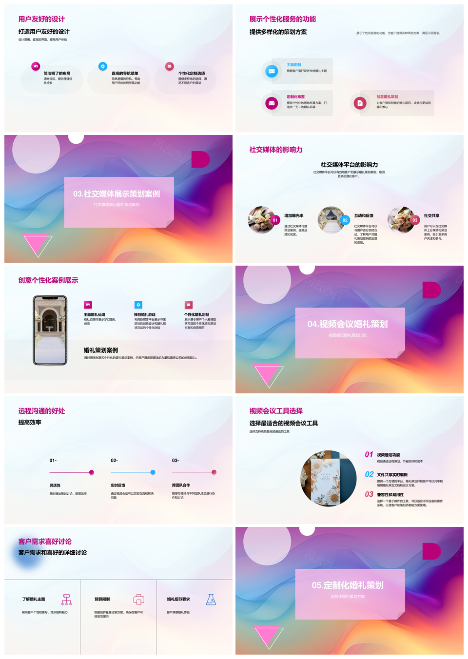 新媒体婚礼策划方案PPT模板