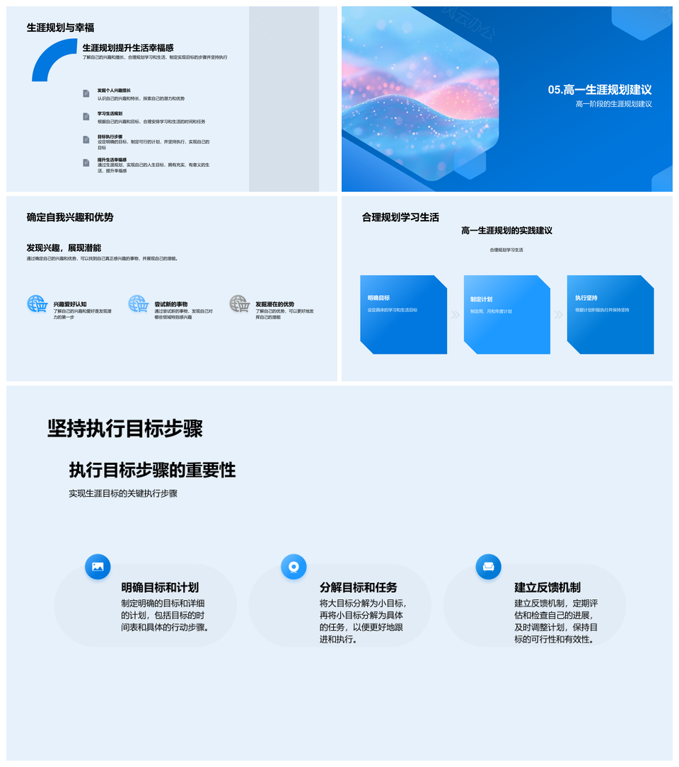 高中生涯规划助力兴趣发展提升幸福感PPT模板