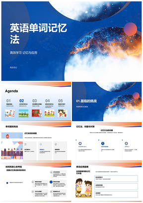 高效英语单词记忆法联想复述应用优势场景PPT模板