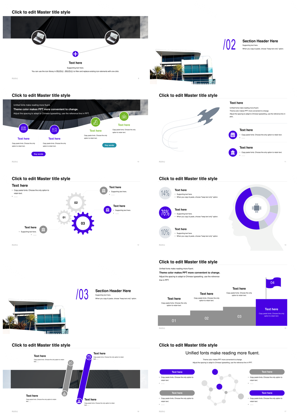 地产项目年终总结汇报计划扁平化简约PPT模板