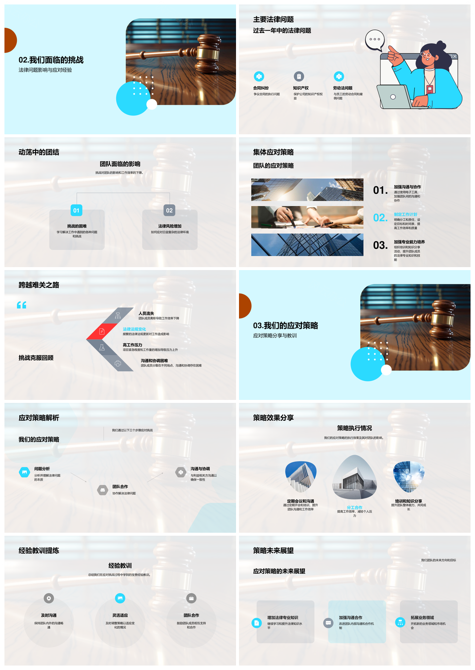 法律团队合作应对挑战凝聚策略优势PPT模板