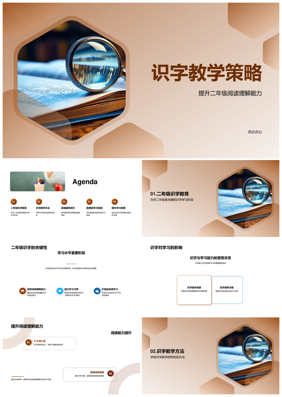 识字教学策略阶段方法家庭辅导教材网络教育PPT模板