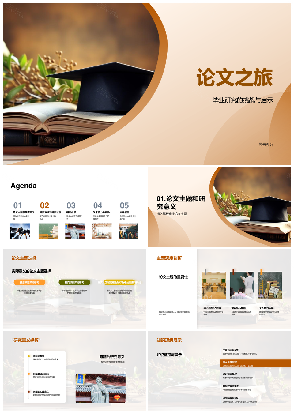 毕业论文研究挑战答辩学术成果礼成PPT模板