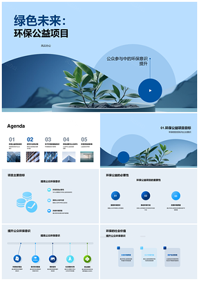 绿叶公益公众环保意识提升研究PPT模板