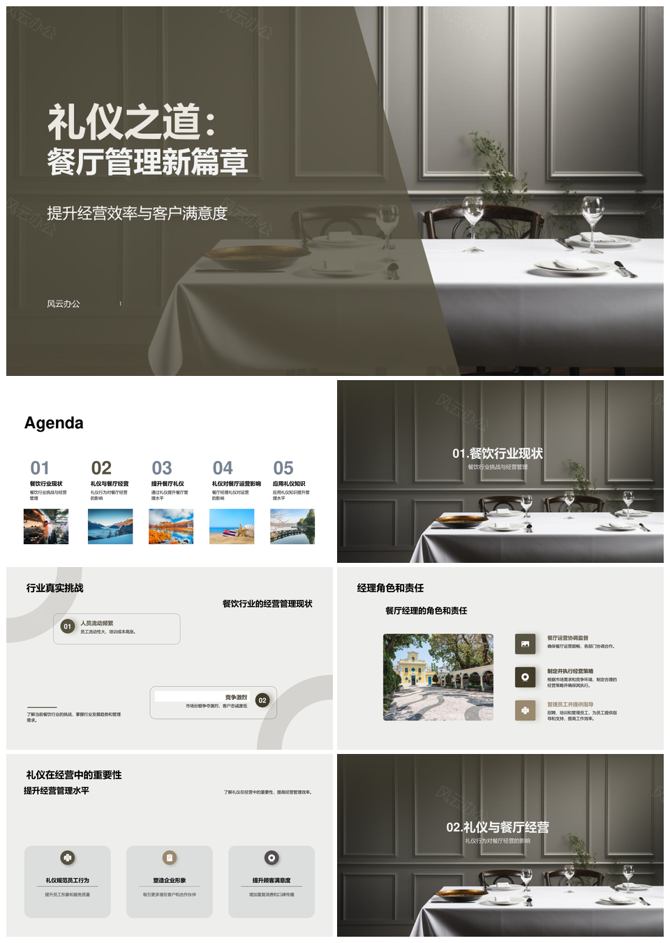 礼仪之道提升餐厅管理效率客户满意PPT模板