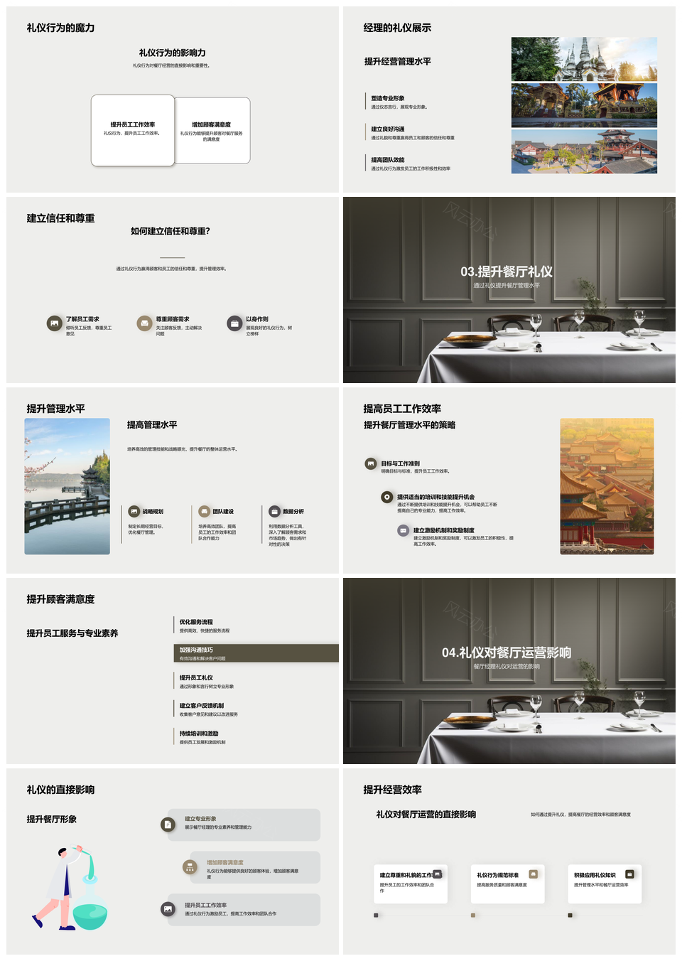 礼仪之道提升餐厅管理效率客户满意PPT模板